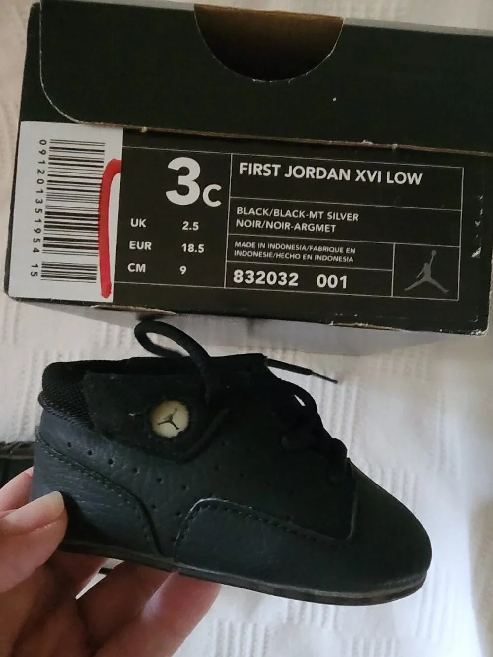 🏀 Vintage Jordan's 🏀 3c Nike Jordan's low black, baby's first Jordans Like New